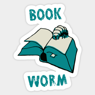 BookWorm Reading Blue Stamp Sticker